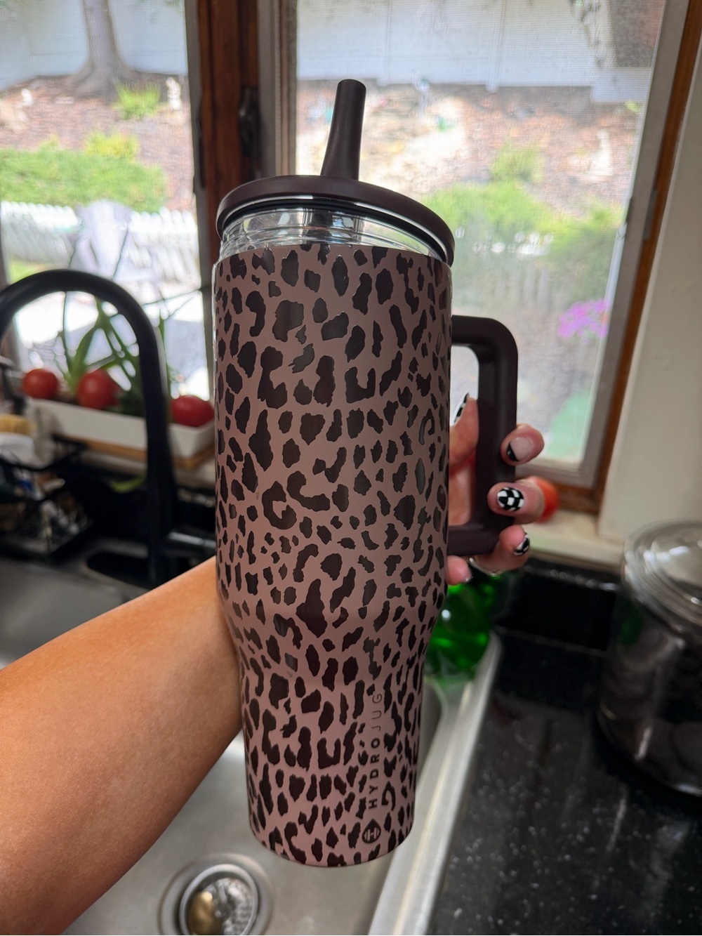 Hydro Flask Leopard Print Tumbler - Brown and Black